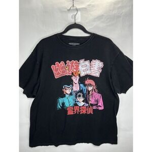 Yu Yu Hakusho Ghost Files Characters Black T-Shirt Funimation Size XL‎ Anime